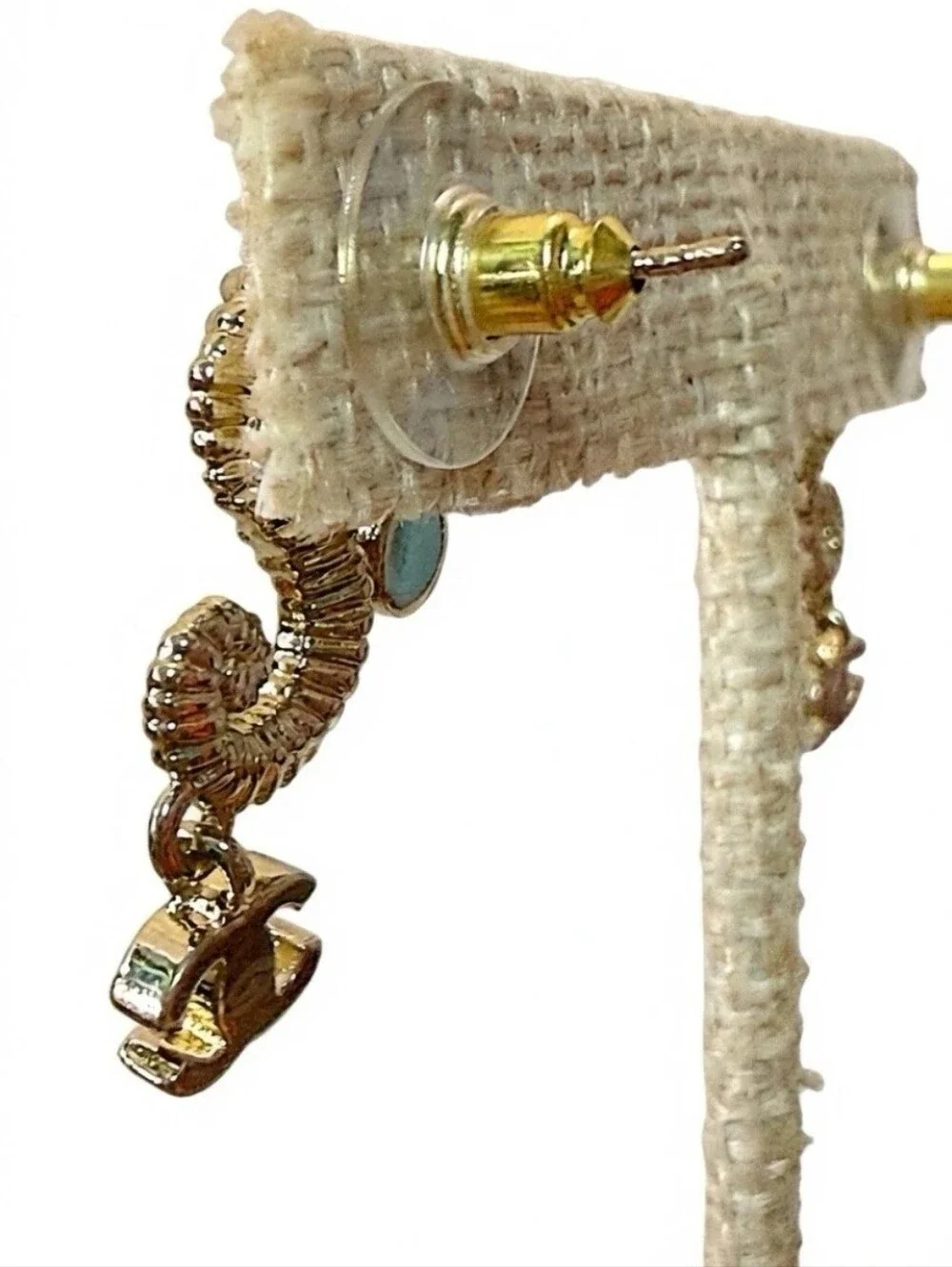 CHANEL Gold Seahorse Pearl Dangle Earrings